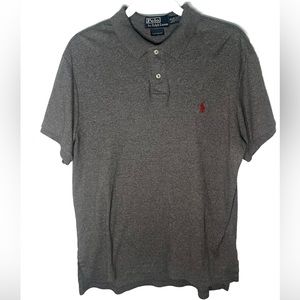 Polo Ralph Lauren Polo Shirt Men’s Size L Custom Fit Gray Short Sleeve
